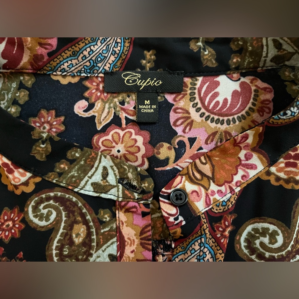 Cupio Black Paisley Tunic - Picture 2 of 4